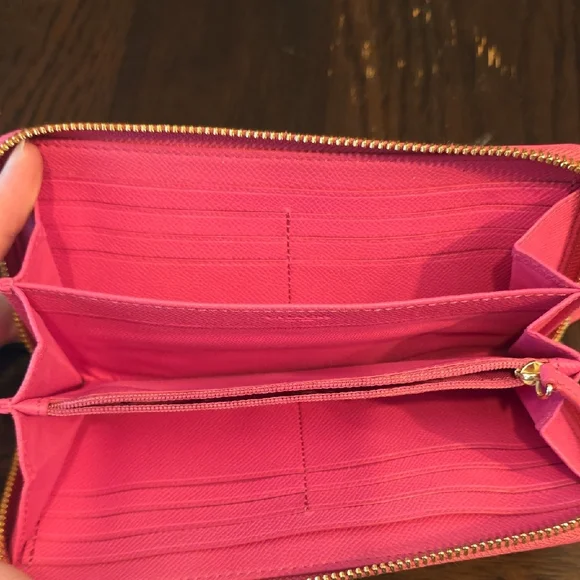 Coach Signature Logo Print Kelsey Bag Purse Pink And Matching Wallet - Picture 10 of 11